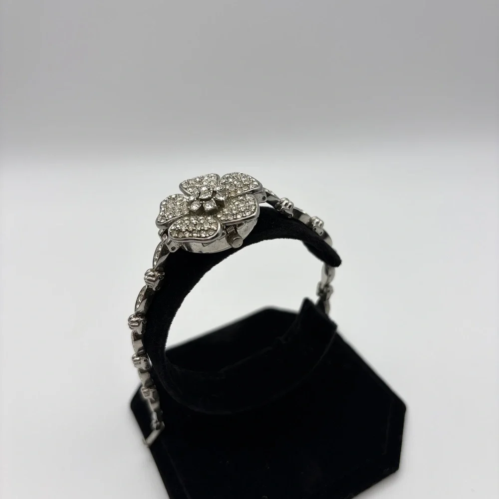 Womens Xanadu Silver Flower Bracelet Watch Quartz 6.5